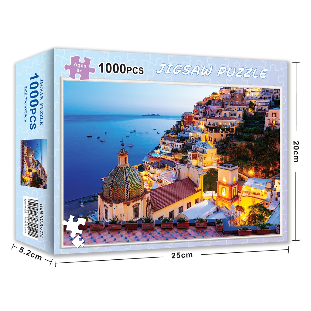 Bộ Tranh Ghép Xếp Hình 1000 Pcs Jigsaw Puzzle Amalfi Coast Rome Thú Vị Cao Cấp