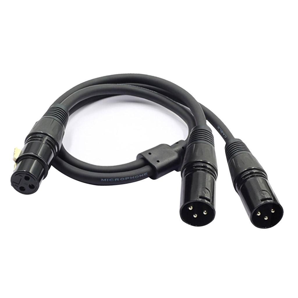 3 Pin XLR Female  To Dual 2 Male Plug Y Splitter Cable Adaptor Cable