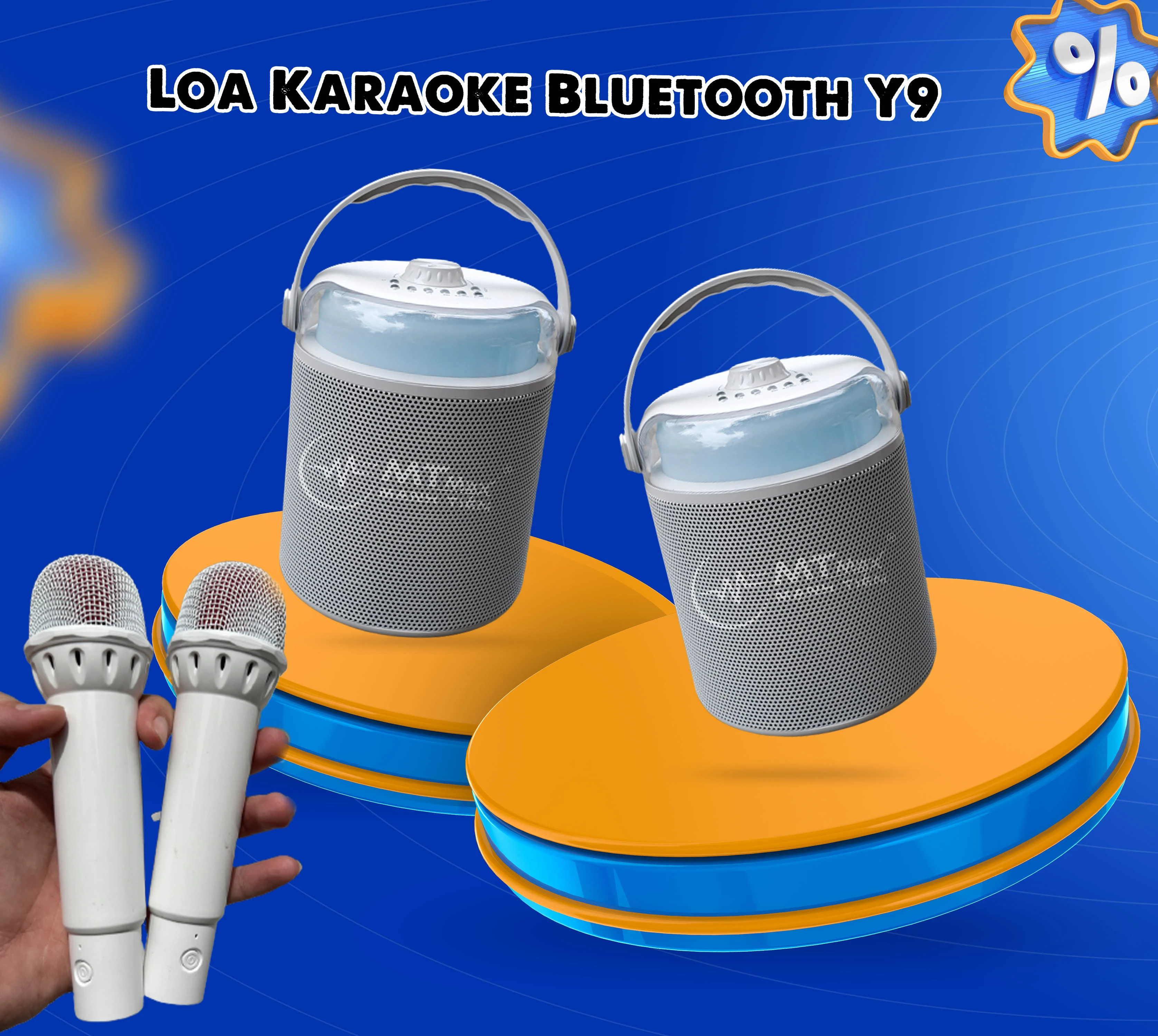 Loa karaoke mini Y9 cao cấp nhỏ gọn hát karaoke nghe nhạc bluetooth. Hàng Chính Hãng