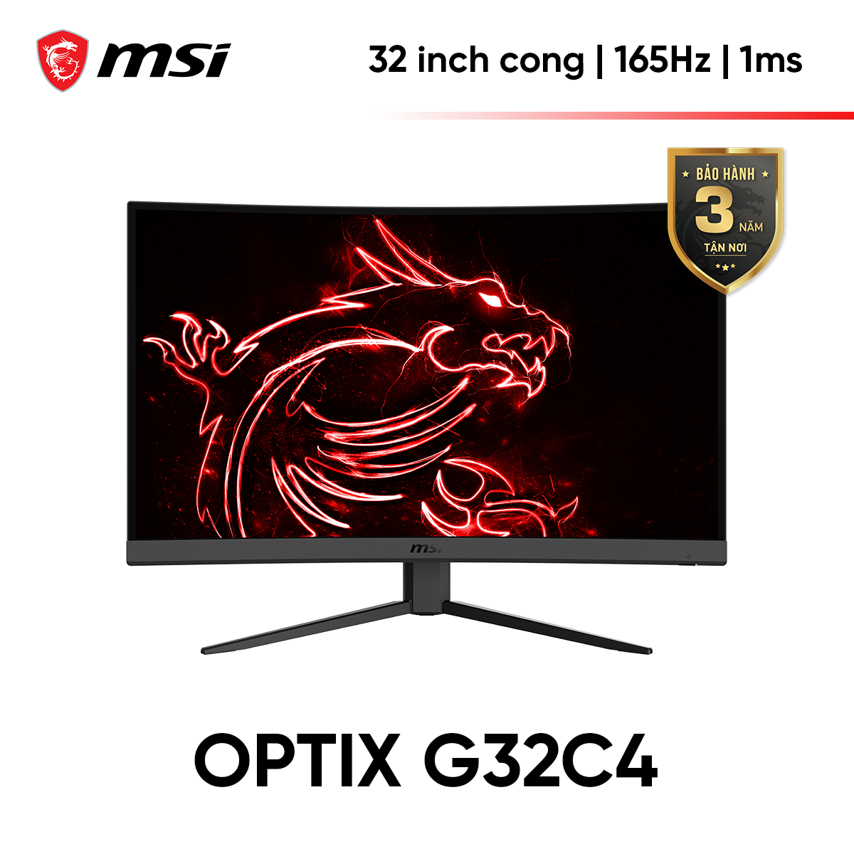 Màn hình cong Gaming MSI Optix G32C4 32 Inch (FHD/VA/165Hz/1ms/FreeSync) - Hàng chính hãng