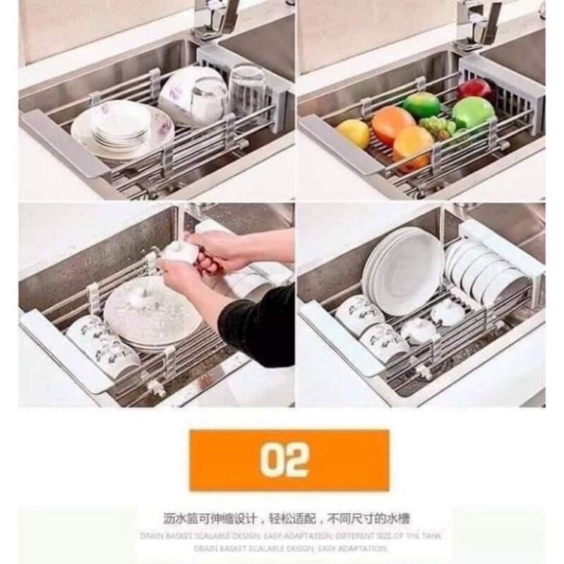 Khay inox gấp gọn để bồn rửa thông minh đa năng Đà Nẵng