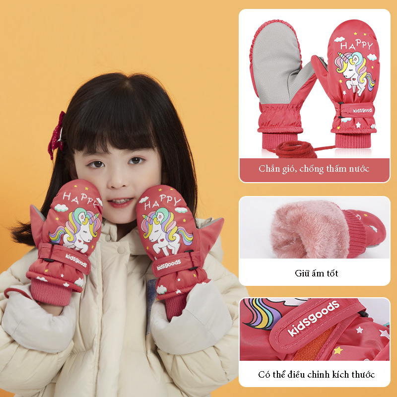 Găng tay trẻ em mùa đông chống nước, găng tay giữ ấm Kidsgoods DB01