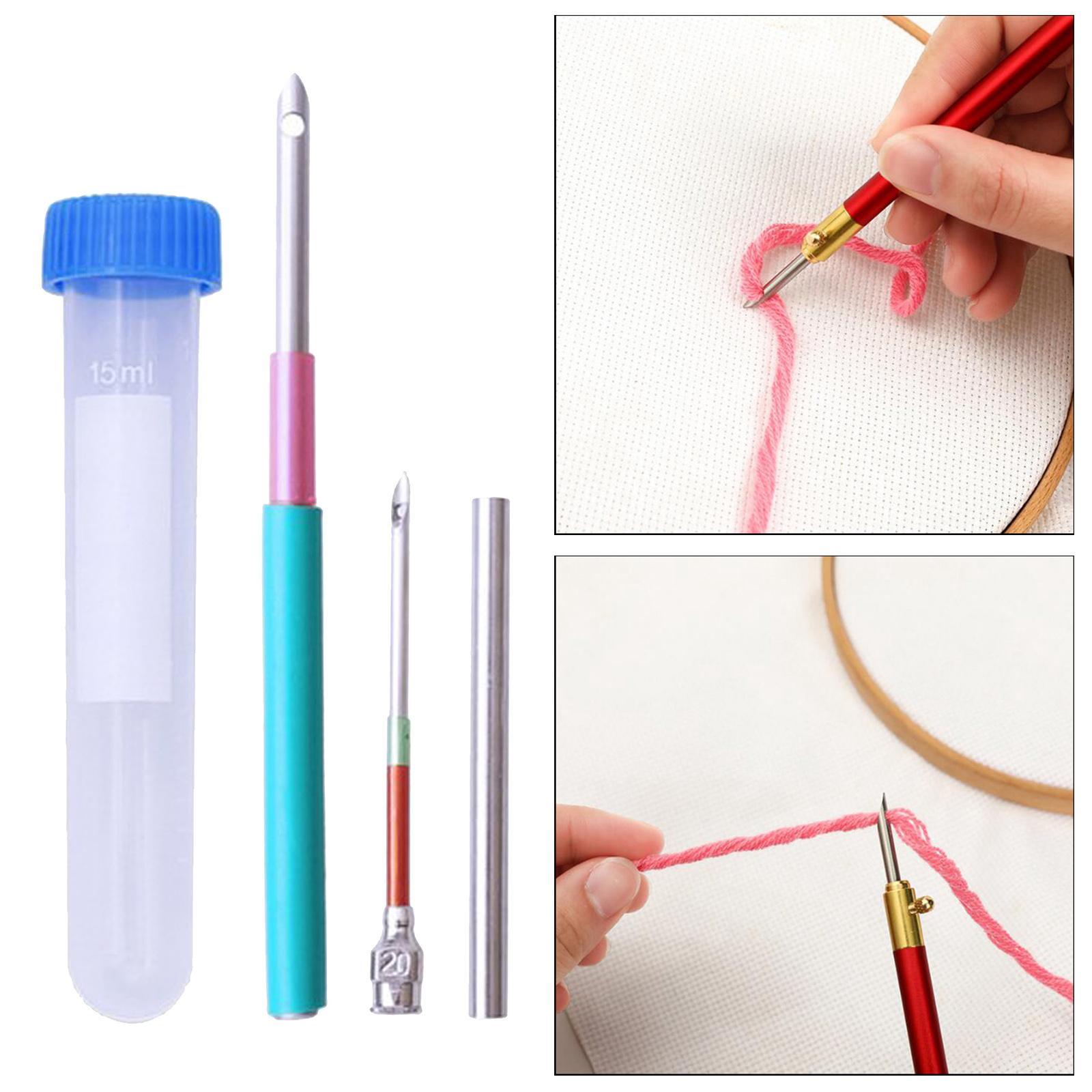 2-7pack Embroidery Punch Needle Pen Sewing Kit Knitting Tool 3Pcs Needle 1Pc