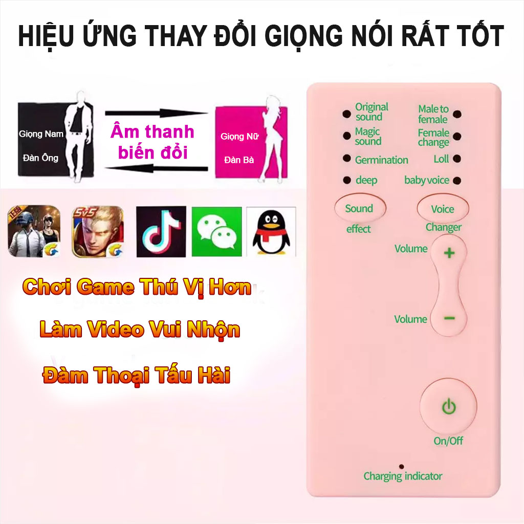 Bộ Chuyển Đổi 7 Giọng Nói Nam, Nữ, Trẻ Em M1 Dành Cho Điện Thoại, Máy Tính Bảng, Pc, Hỗ Trợ Mic Đổi Giọng Chơi Game PUBG-màu ngẫu nhiên