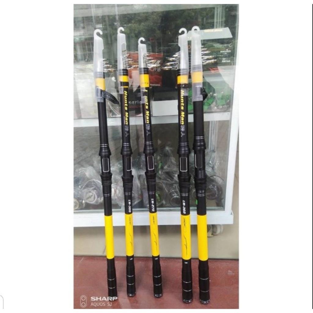 Cần câu máy Huntsman trâu bò nhấc tĩnh 3.5 kg chất liệu Carbon có các chiều dài từ 2m1 đến 3m6
