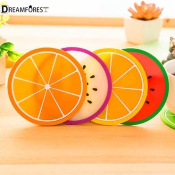 Đế Lót Cốc Silicone Chống Trượt Hình Trái Cây Dễ Thương