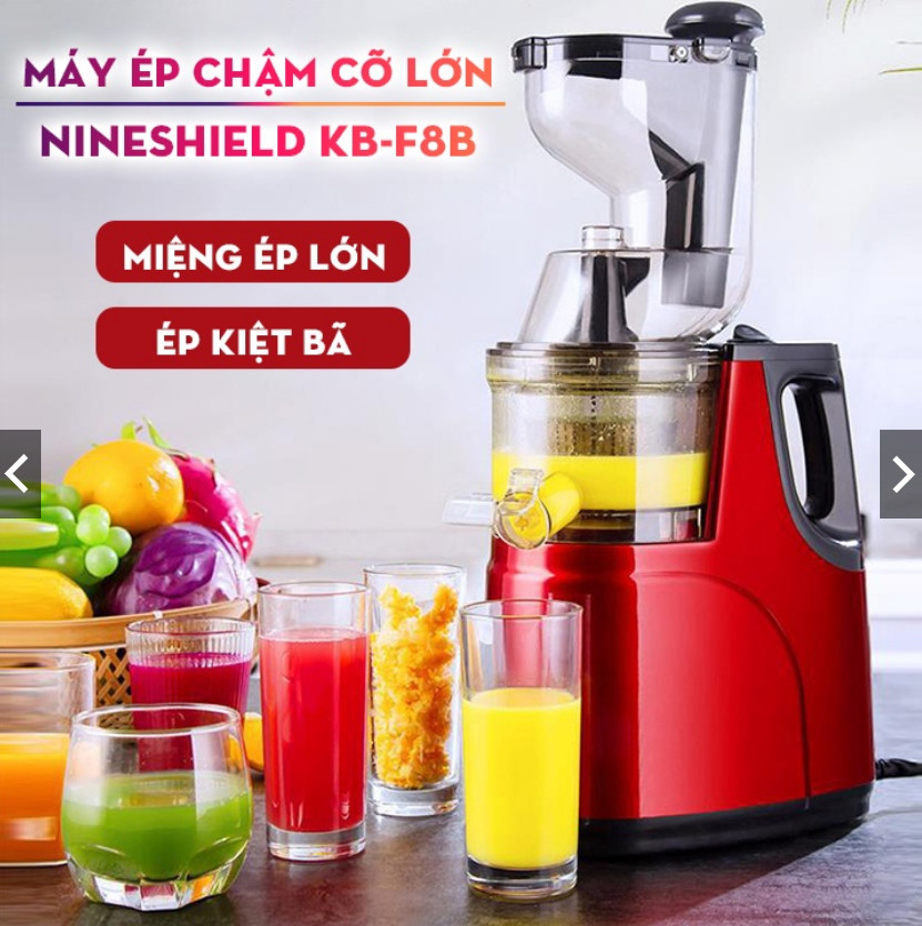 Máy Ép Chậm Nguyên Quả NINE SHIELD KB-F8B tiện lợi, lấy nước nguyên chất