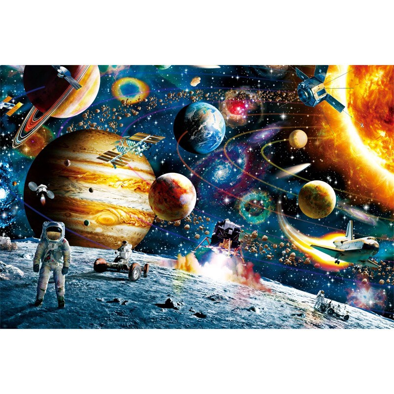 Tranh Ghép Xếp Hình 1000 Miếng Jigsaw Puzzle Space Traveler Solar System, Du Hành Vũ Trụ