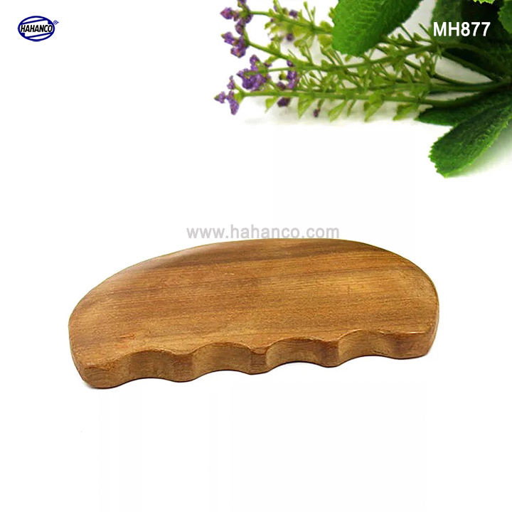 COMBO 2 Dụng cụ cạo gió Mát xa ngón tay bằng Gỗ Bách Xanh hình mặt trăng - Chăm sóc sức khỏe
