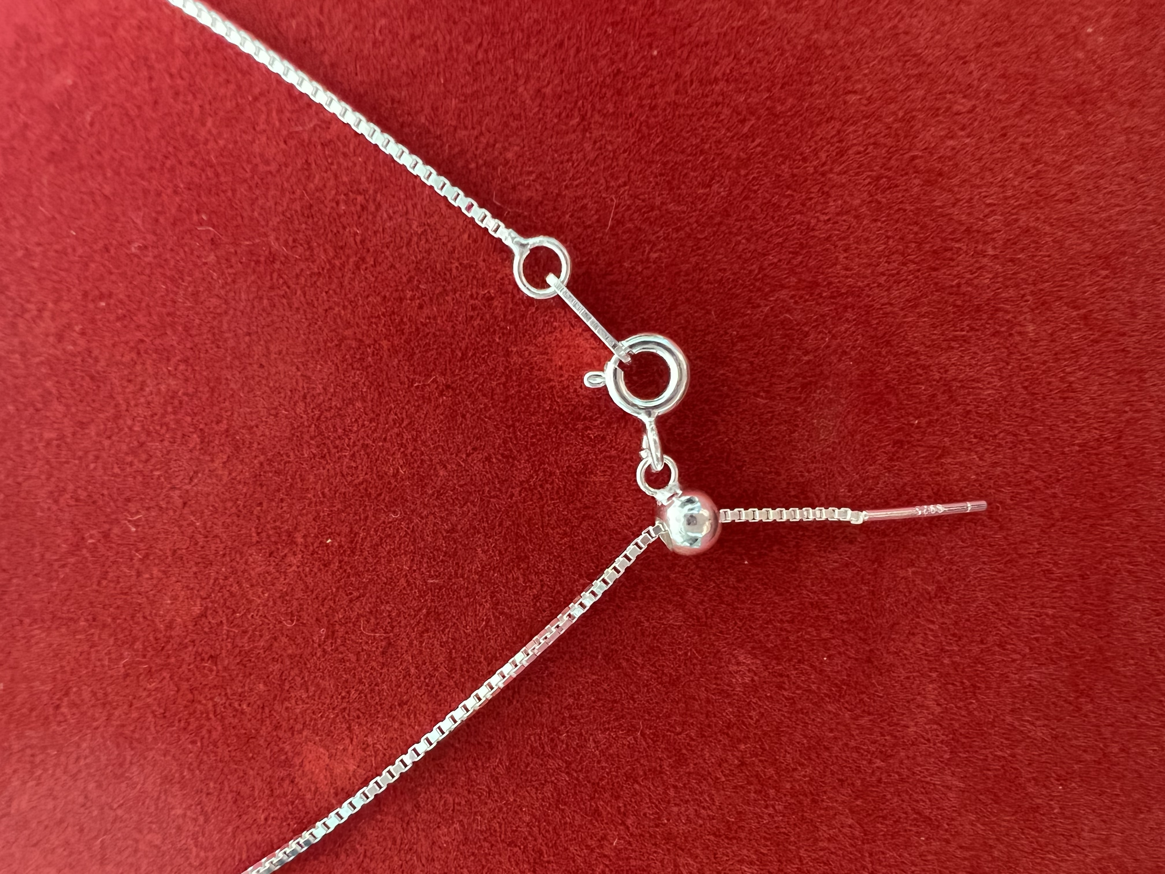 Dây chuyền bạc S925 có đầu kim xỏ hạt đá, charm