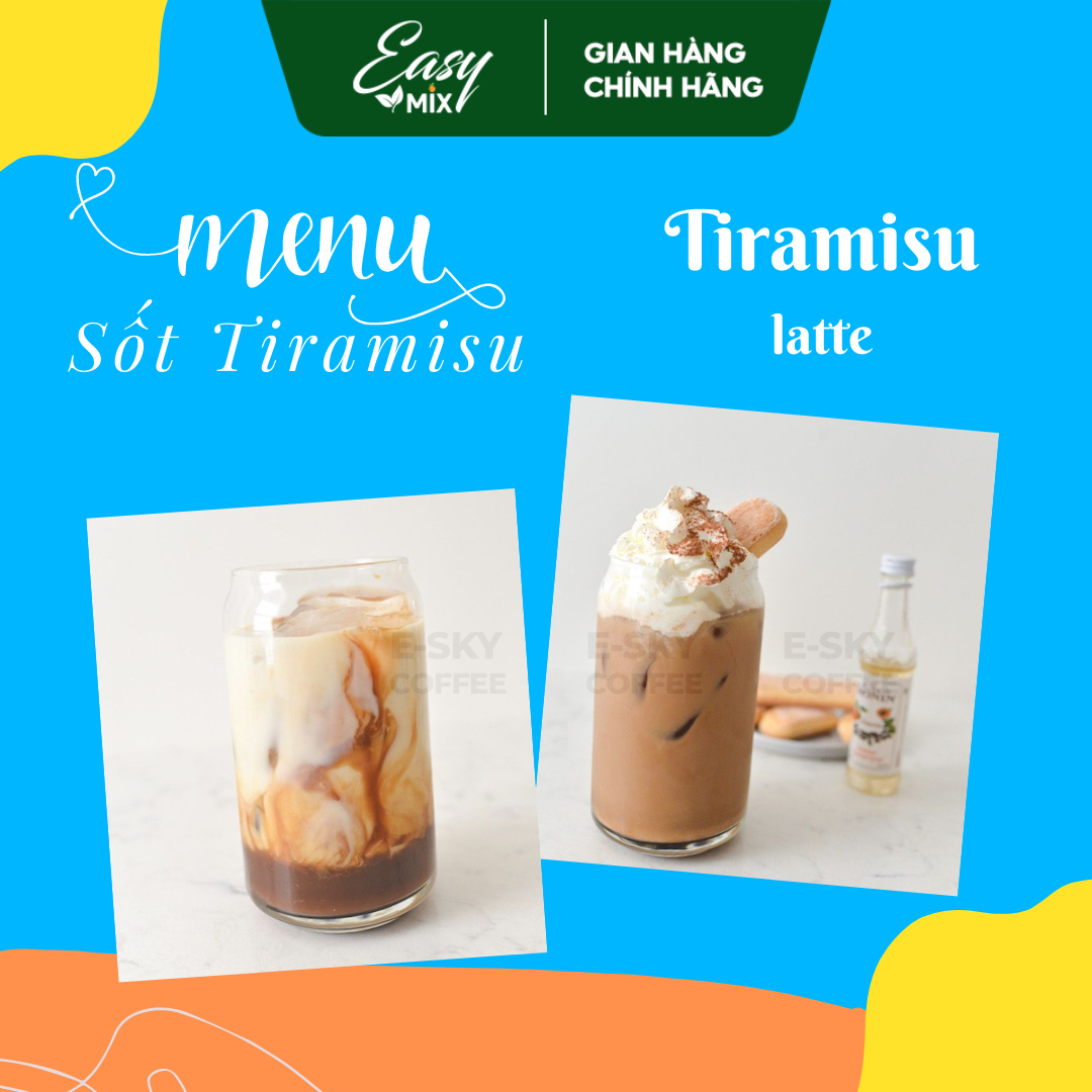Sốt Tiramisu POMONA Tiramisu Sauce Nguyên Liệu Pha Chế Cà Phê Trà Sữa Hàn Quốc Chai 1.9kg