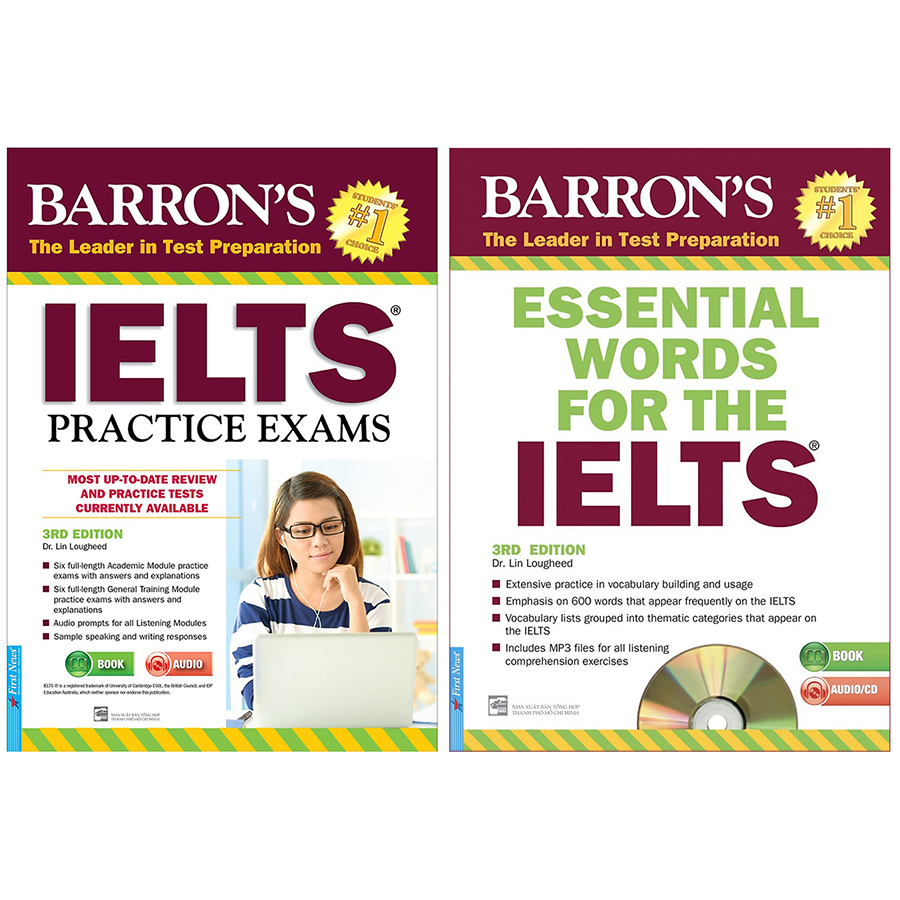 Combo : Ngoại Ngữ IELTS (2 Cuốn) : Barron'S_IELTS Practice Exams 3rd Edition (Tặng Kèm CD) + Essential Words For The IELTS 3rd Edition (Tặng Kèm 1CD)