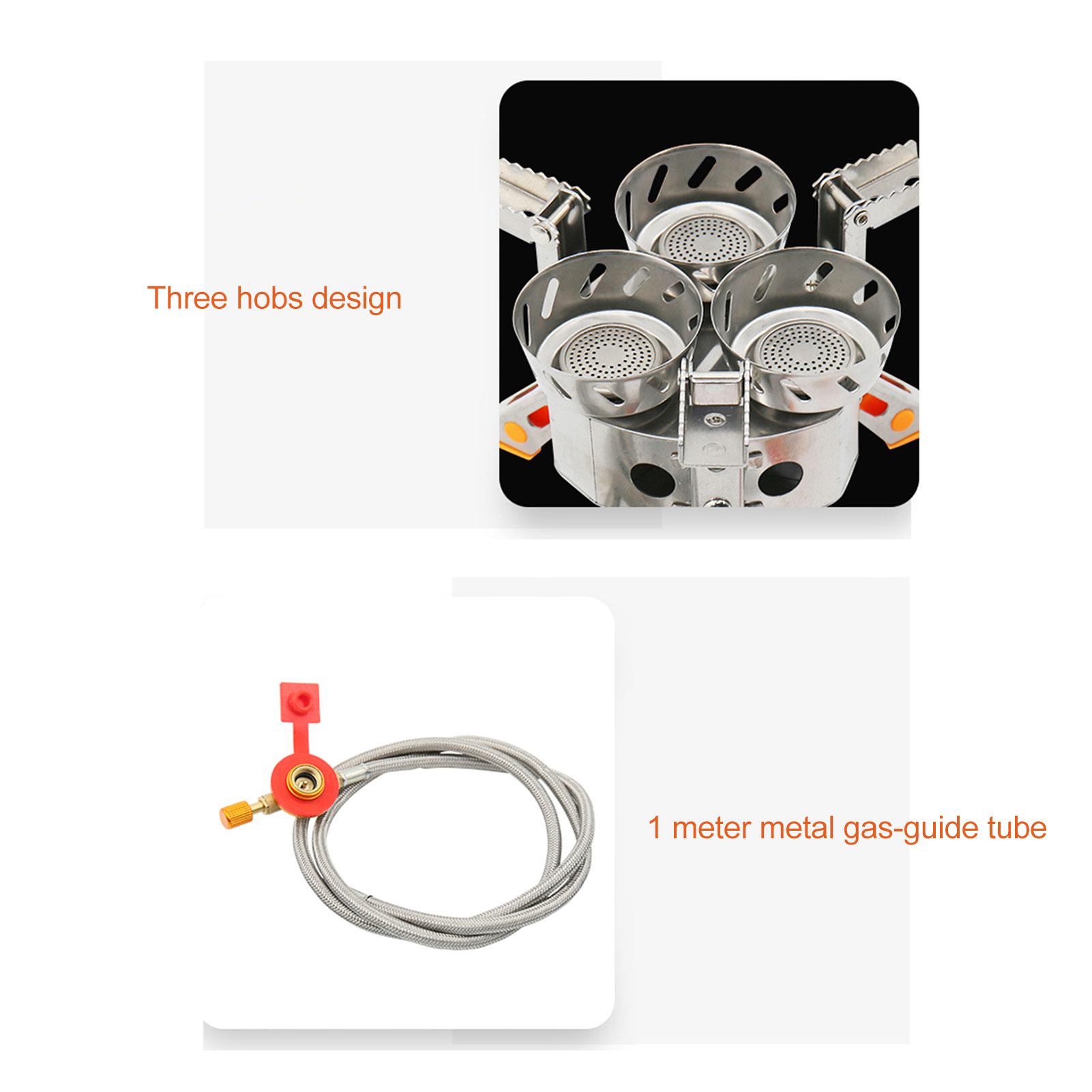 Bếp cắm trại ba lỗ 9800W Công suất cao chống gió có thể gập lại bằng Thép không gỉ