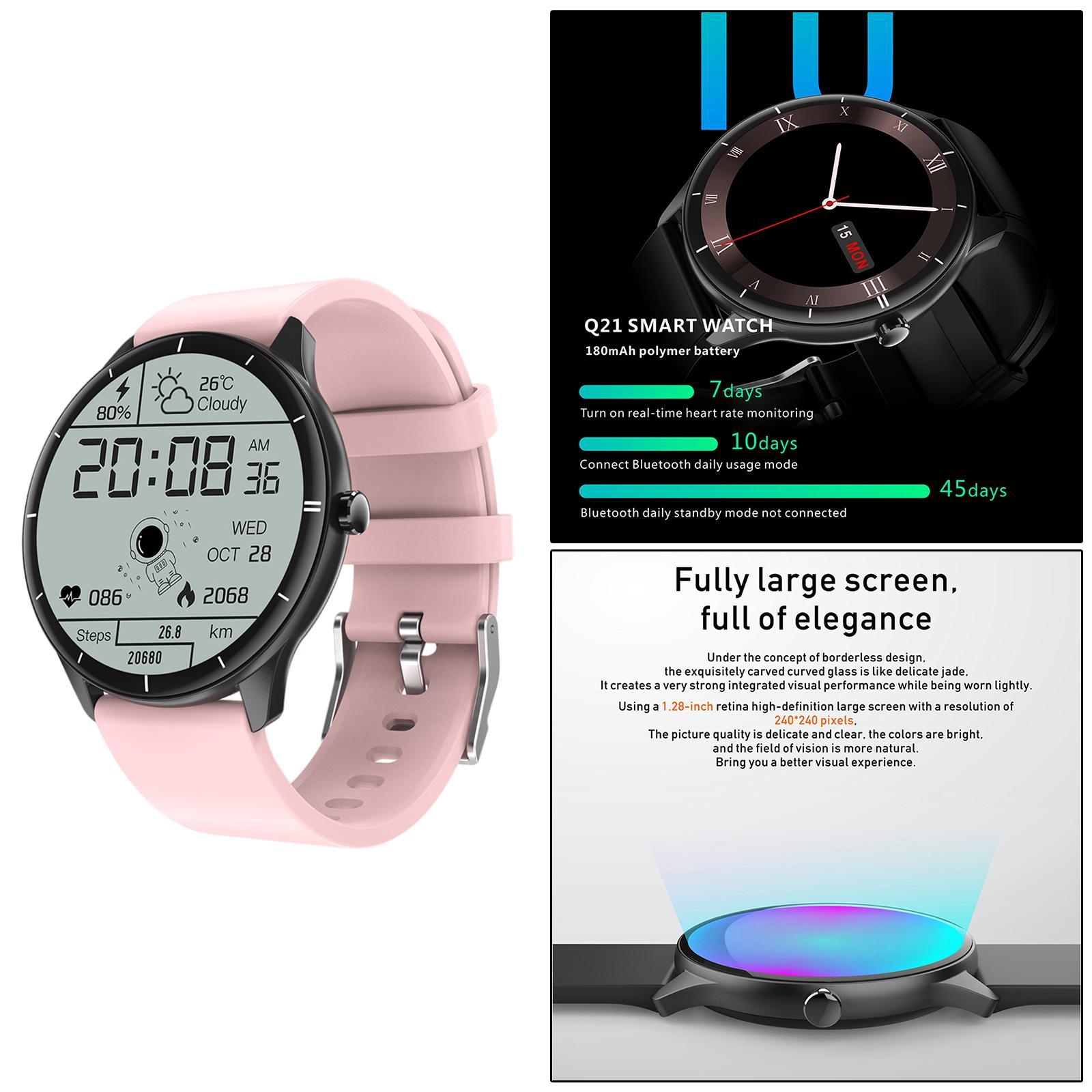 Sports Round Smartwatch 1.28 inch Bluetooth Call Body Temperature Pink
