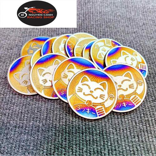 Tem logo con mèo dán xe dễ thương