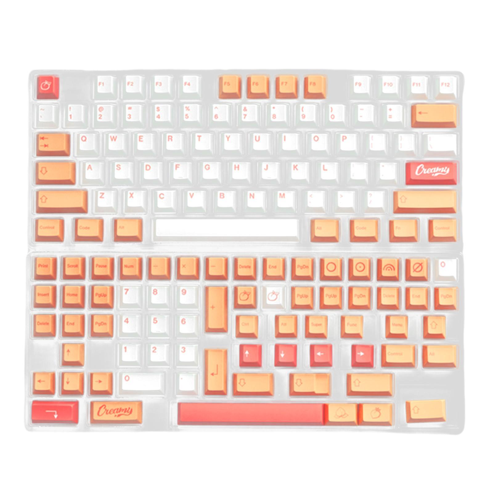Universal 141 Keys PBT Keycaps, Dye Sub Cherry Profile, 6.25U Spacebar, ANSI Layout Peach Key Caps for Mechanical Gaming Keyboard Keycap Set