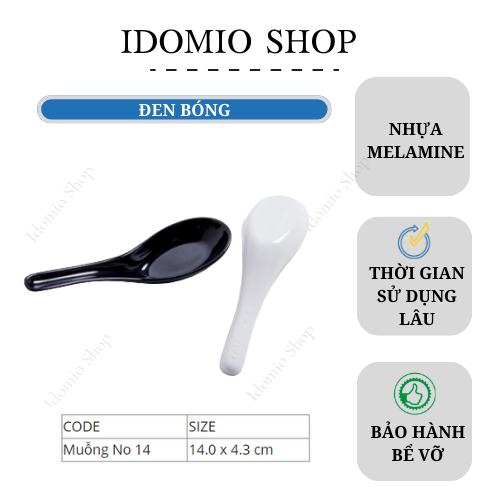 Muỗng Nhựa Melamine Ngắn Màu Đen/Trắng