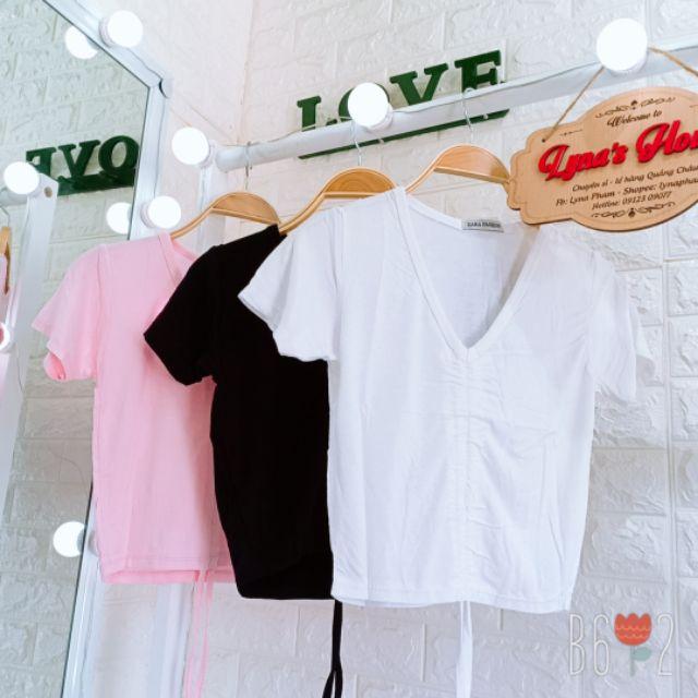 LH39- Áo croptop body dây rút ngực sexy