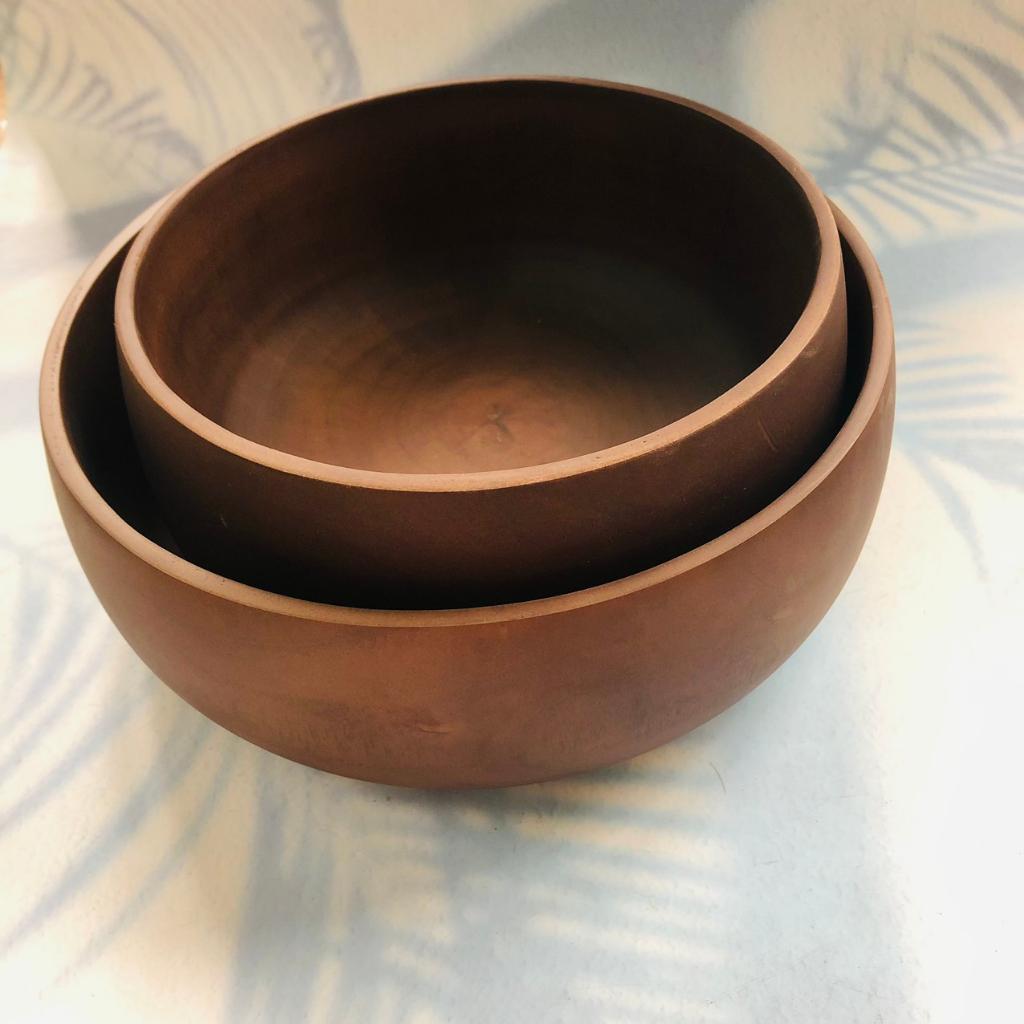 Bát/Tô Gỗ Keo Nâu Đen 25.5x9/19.5x9.5 cm, Bát Tô Làm Thủ Công, Bát Mukbang Ăn Mỳ, Soup, Trộn Salad, Decor