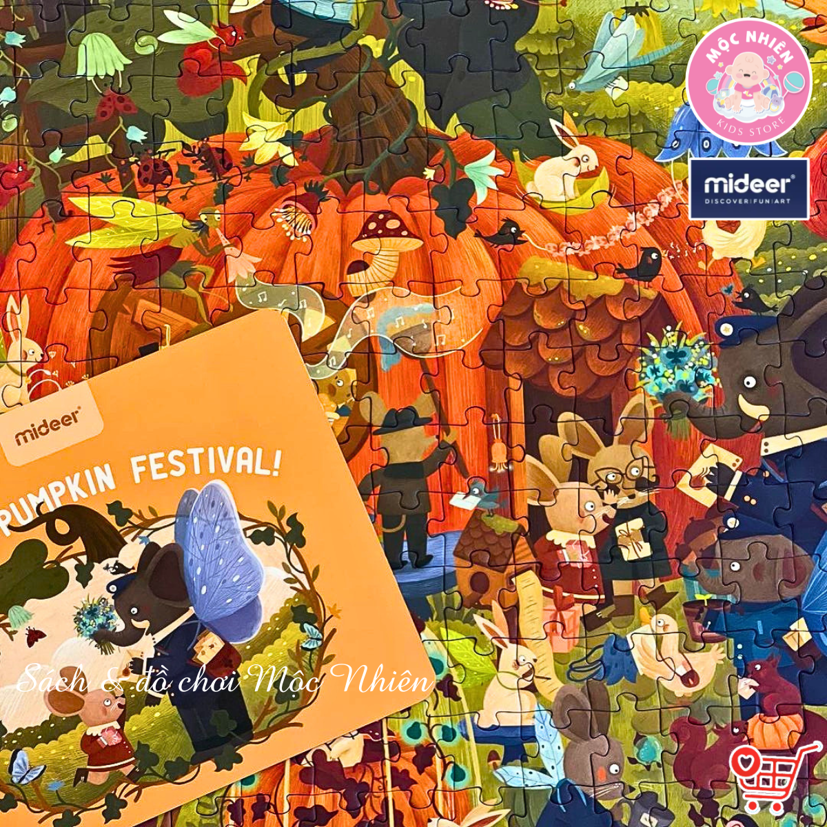 Đồ chơi xếp hình puzzle Mideer - Happy Pumpkin Festival (384 mảnh ghép) - Bữa tiệc Bí ngô