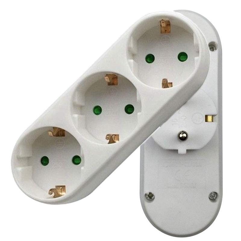 Đầu Cắm Chuyển Đổi 3 Cổng 16a 250v Eu / German Plug 1 Sang 3