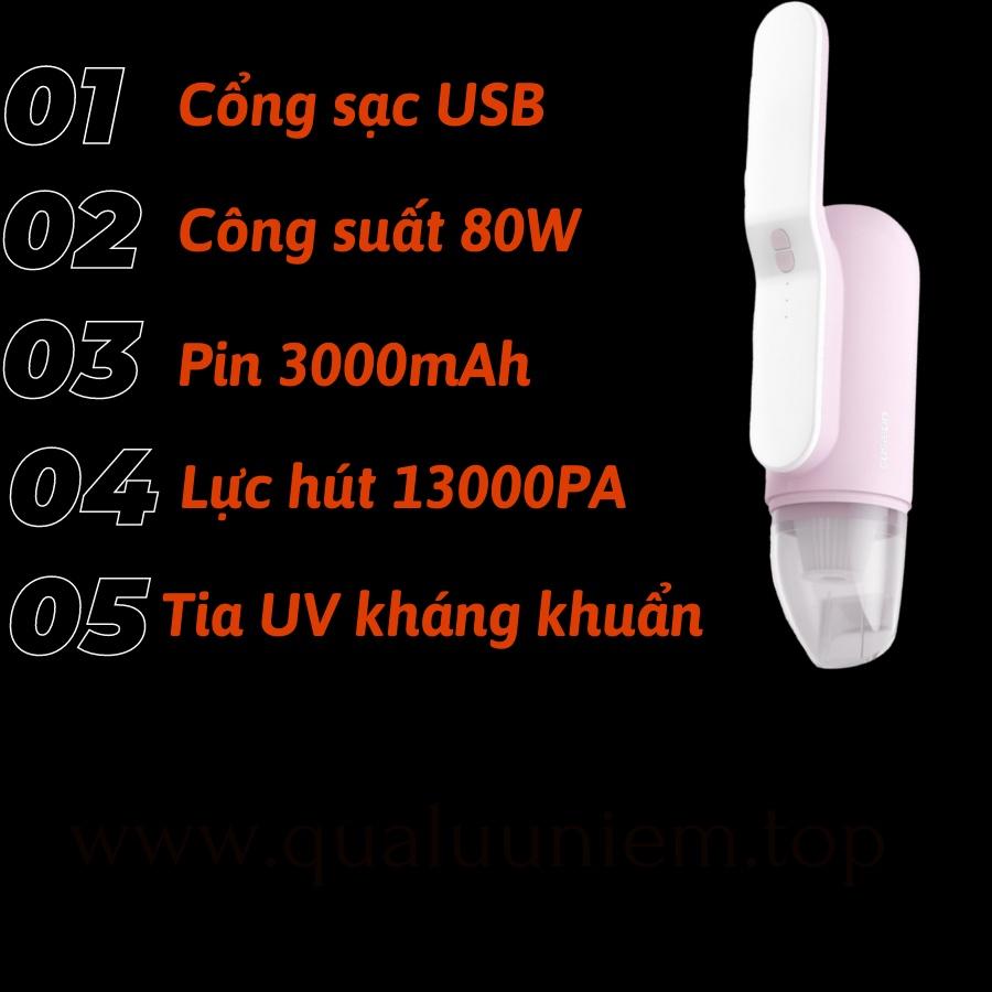 Máy hút bụi cầm tay mini - Máy hút bụi không dây đa năng lực hút siêu mạnh sử dụng hút bụi ô tô, bụi giường