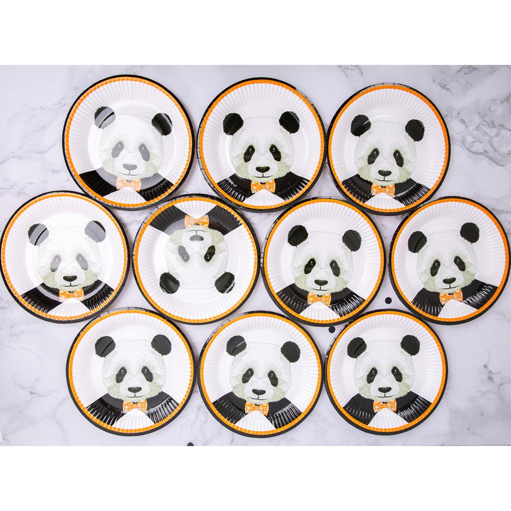 10Pcs Panda Paper Party Plates Cups Birthday Wedding Tableware 10Pcs Paper