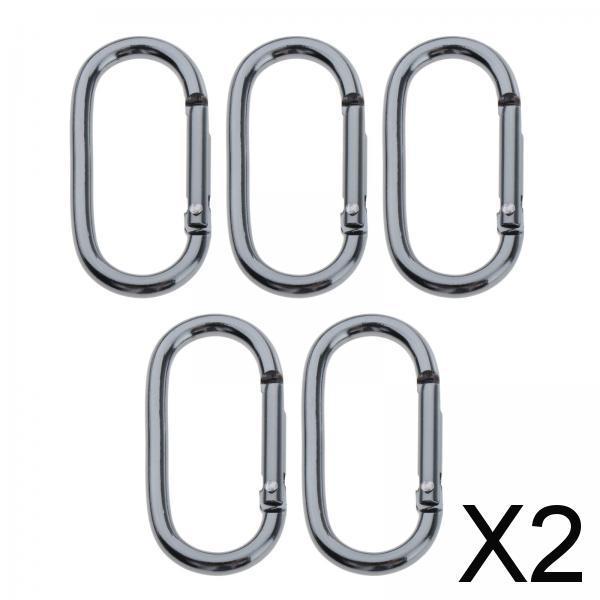 2x5Pcs/set D Shaped Aluminum Alloy Climbing Buckle Key Carabiner Clip  Tool