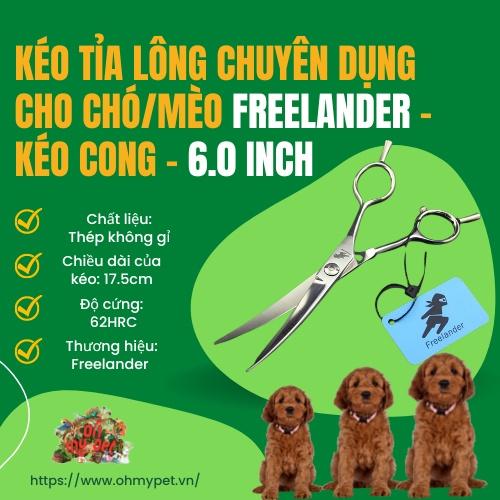 ️️️Kéo tỉa lông chuyên dụng cho Chó/Mèo Freelander - Kéo cong - 6.0 inch