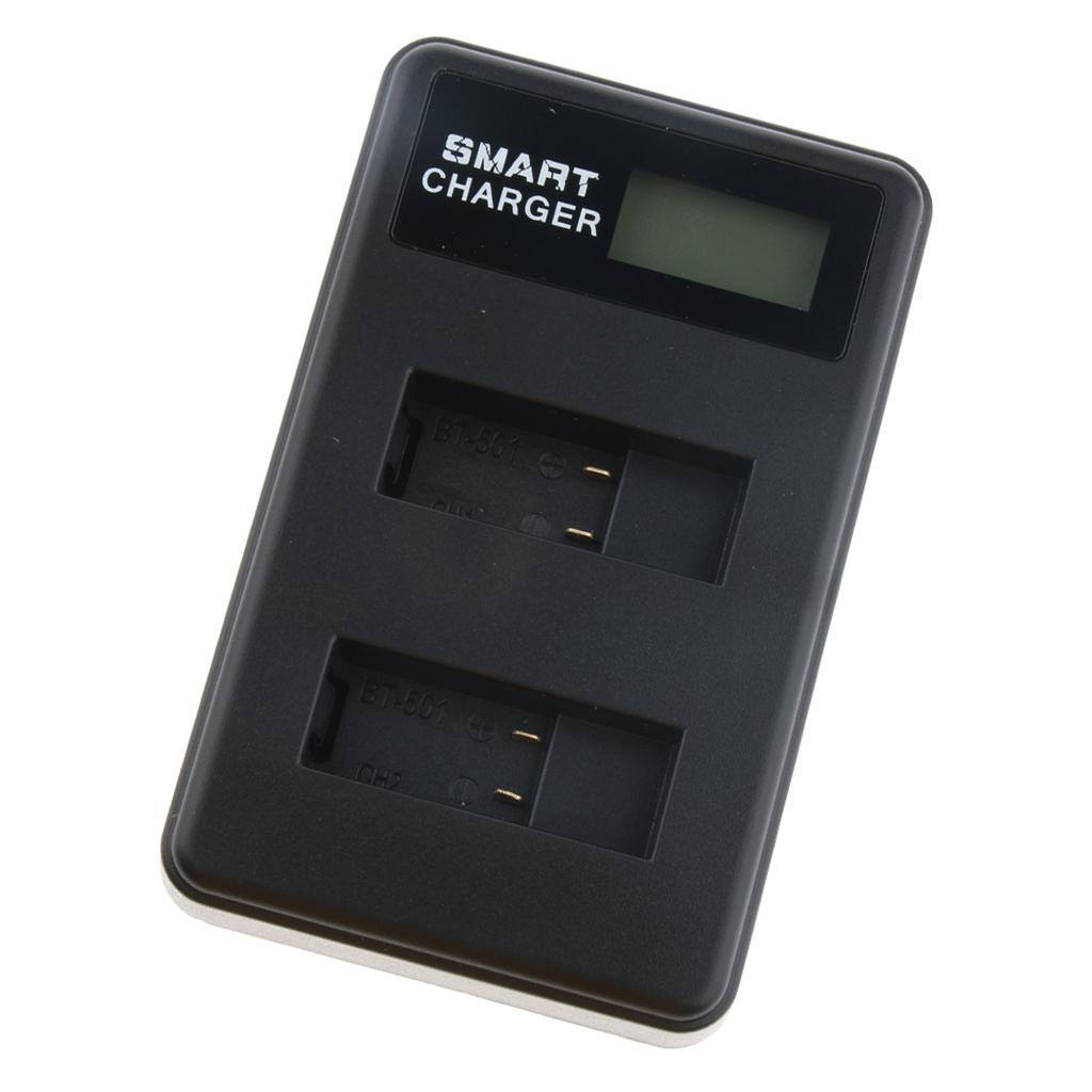 Dual Slots 2-Channel Battery Charger with Charging Cord for GoPro Hero 5 6 AHDBT-501
