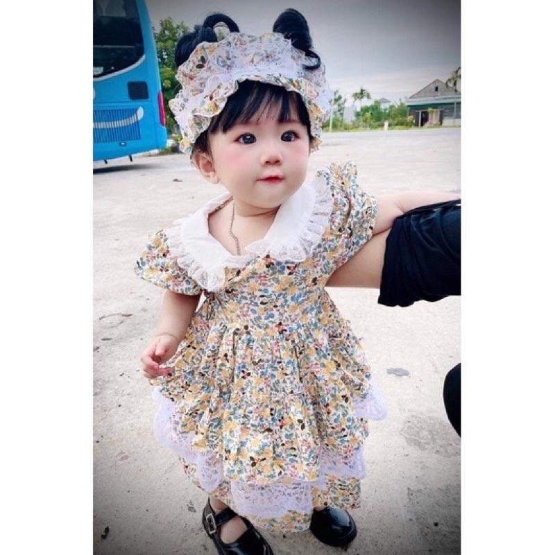 váy bé gái công chúa Lolita +TẶNG TURBANLINA KIDS - - LOLITA HOA VÀNG váy sinh nhật - thôi nôi cho bé gái