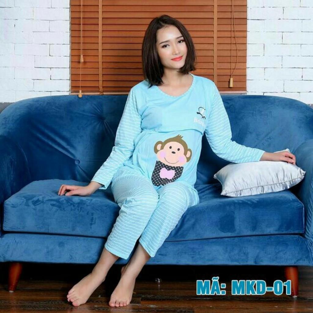 Bộ mặc nhà cho mẹ bầu và sau sinh chất cotton mêm min an toàn cho da Dma store