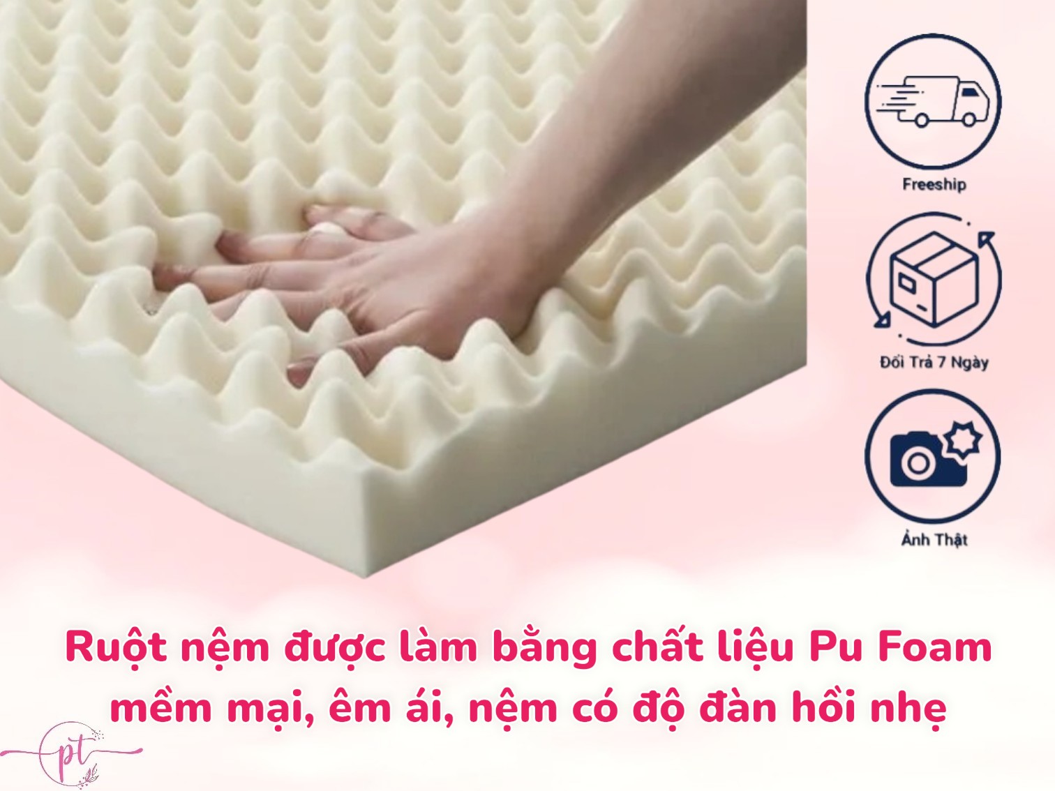 Nệm Cao Su Non Massage America Dày 5cm Kích Thước 80cm/1m/1m2/1m4/1m6/1m8 Tặng Kèm Áo Bảo Vệ Nệm