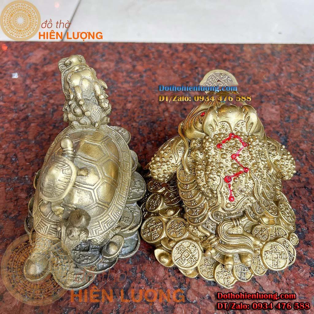 Đôi Thiềm Thư Cóc 3 Chân và Long Quy Bằng Đồng Phong Thủy
