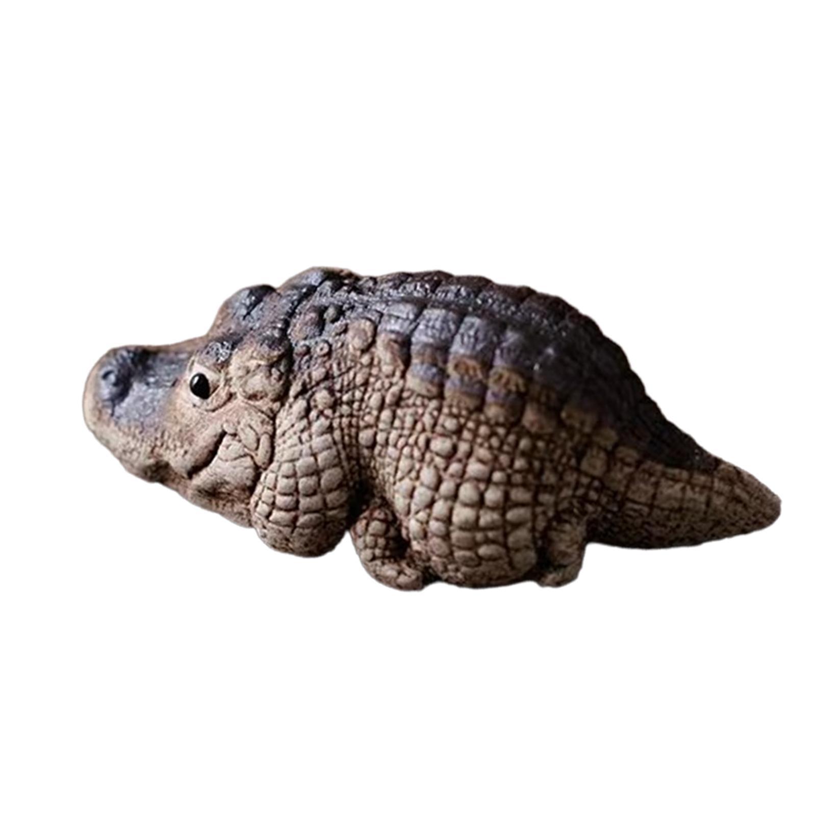 Clay Alligator Crocodile Mini Tea Pet Figurine Lovely Decoration for Bedroom