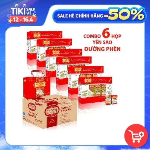 (Thùng Yến Xuân) 6 Hộp Nước Yến Sào win'sNest Đường Phèn 12% (6 Lọ * 70 ml / Hộp)