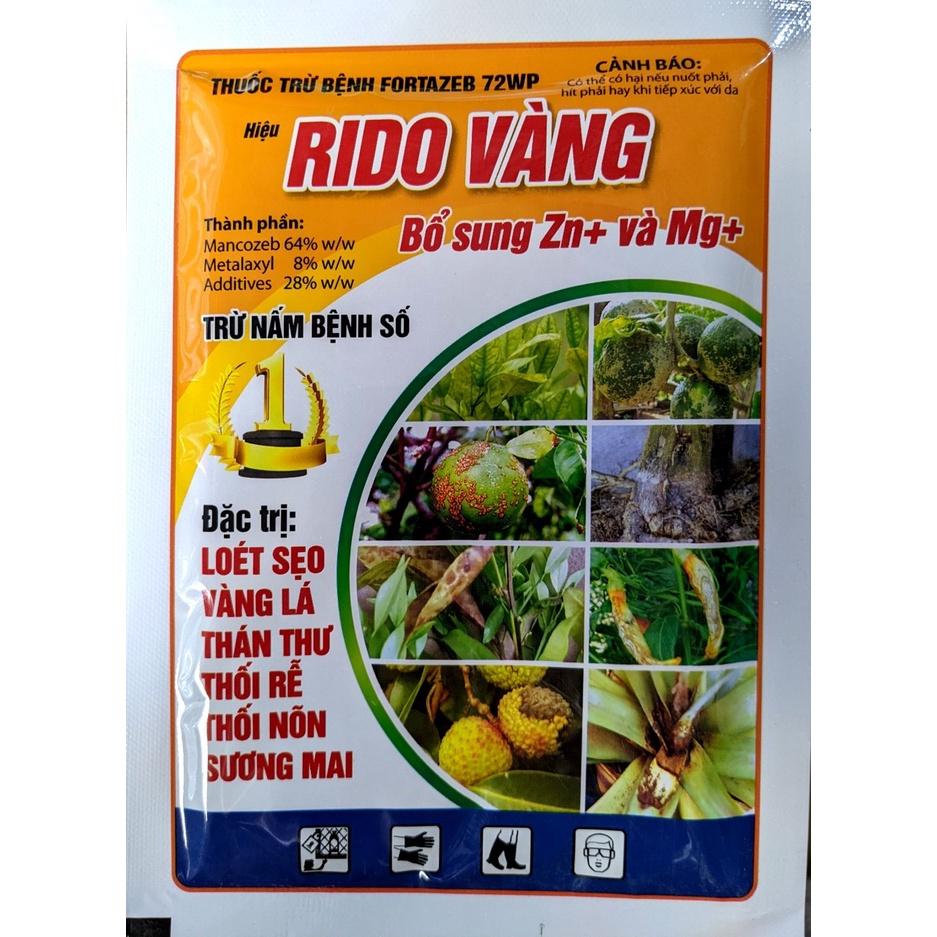 Chế phẩm xử lý nấm bệnh sương mai, vàng lá, thán thư, thối rễ Ridomin (Rido vàng) 35g