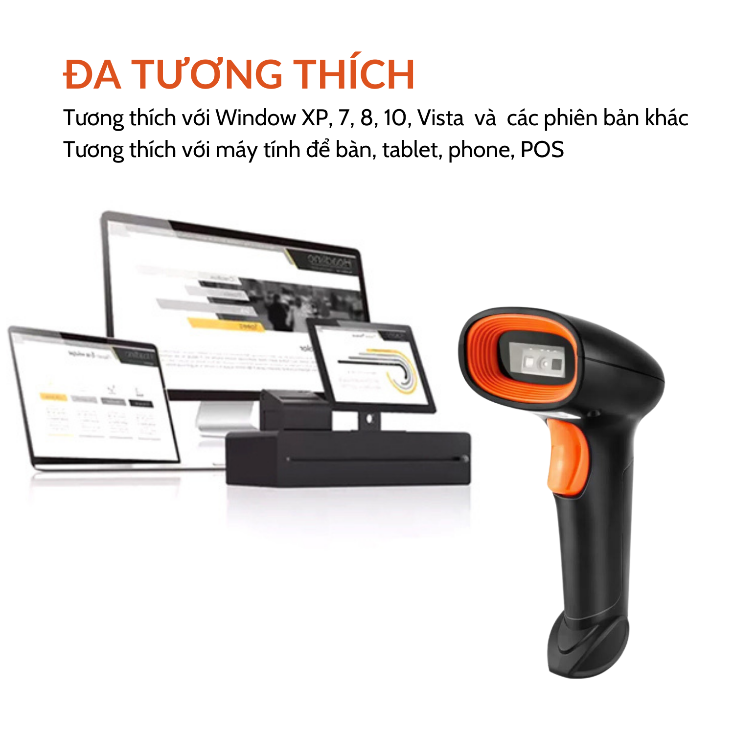 Máy quét mã vạch không dây – Máy đọc mã vạch 2D Qrcode - Máy quét C41 ( Hàng chính hãng)