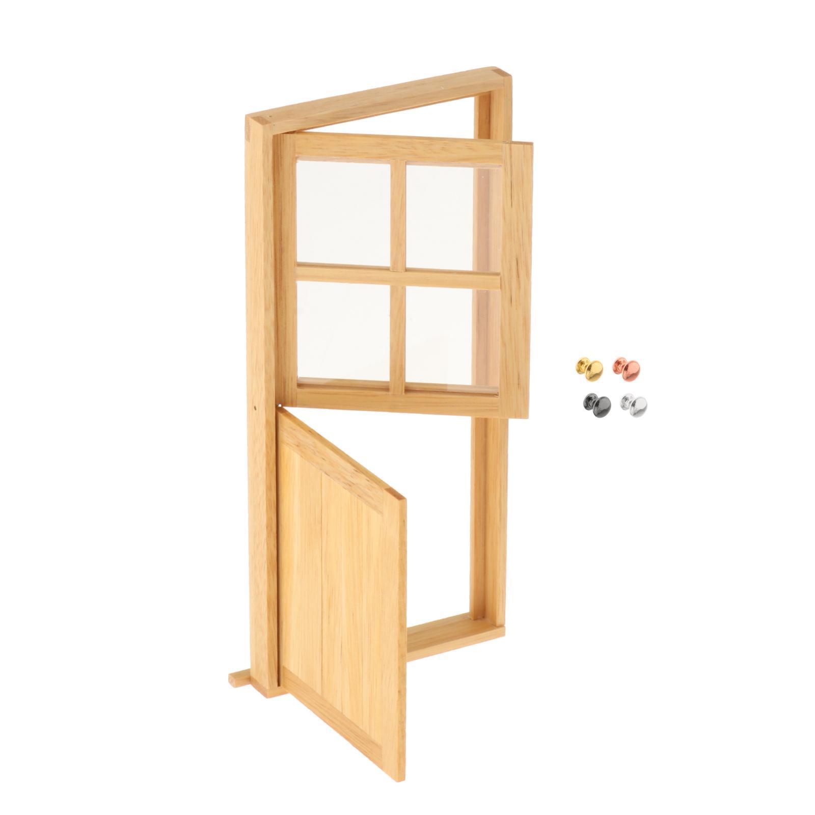 1/12 Dollhouse Miniature Wood Door, Kids Pretend Play Toys, Living Room Furniture