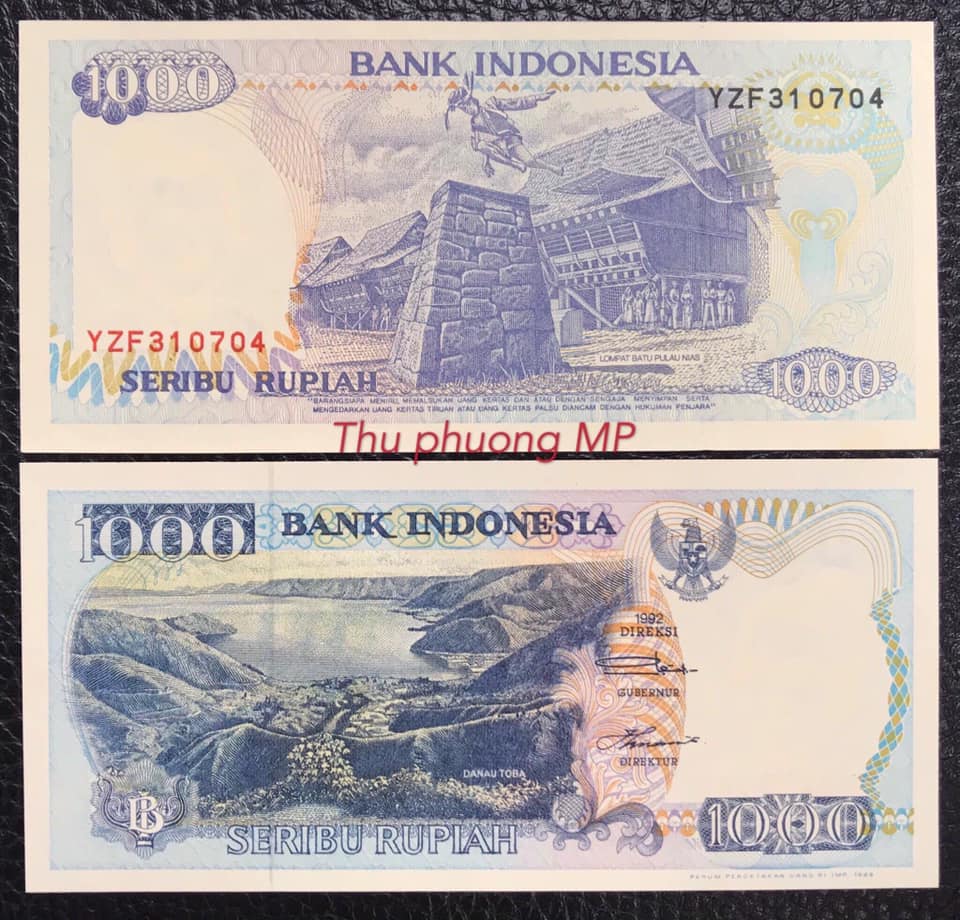 Tờ Indonesia 1000 Rupiah 1992 sưu tầm, tặng phơi bảo quản