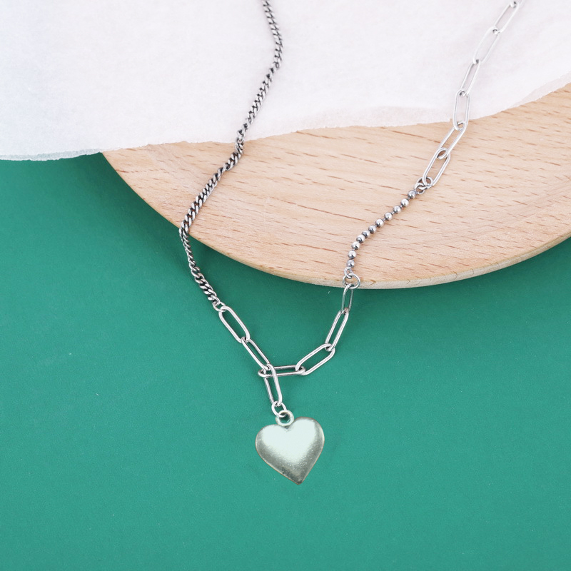 Vòng cổ dây chuyền mặt trái tim tình yêu cổ điển phong cách Hàn Quốc