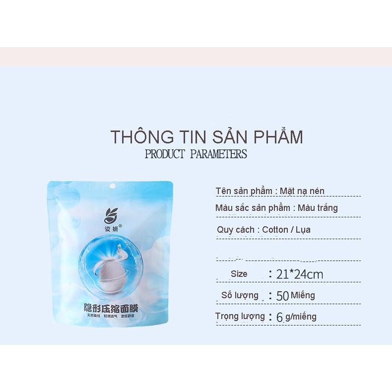 Mặtt nạ nén lụa và vải không dệt 100 viên một gói