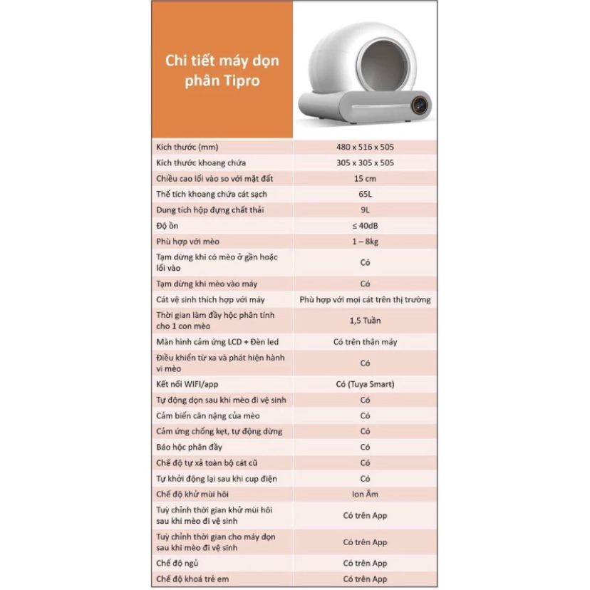 Nhà vệ sinh tự động cho mèo tiproo