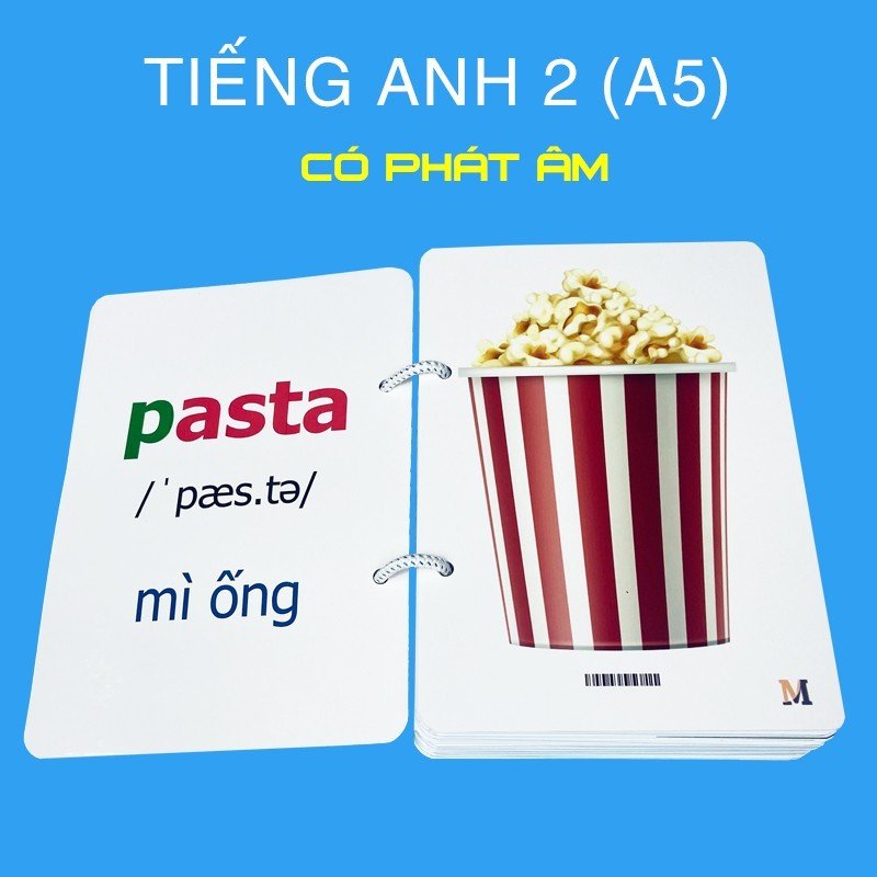 Flashcard tiếng Anh Lớp 2 BGD khổ lớn A5, có phát âm, hình ảnh và màu sắc sinh động