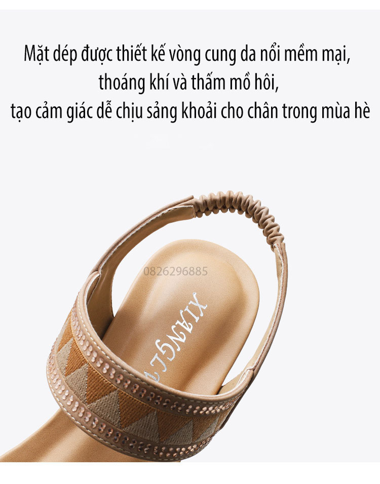 Giày quai ngang nữ giày sandals nữ dép quai hậu nữ cao 5 cm - 320-270A.