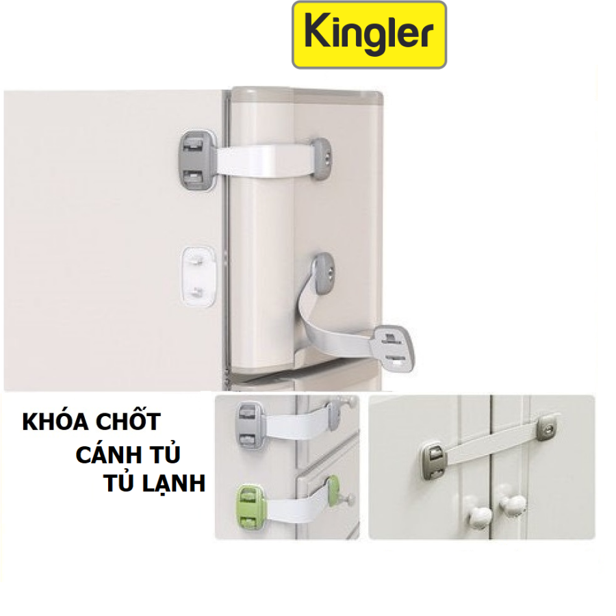 Chốt Khóa Tủ Lạnh Nhỏ Gọn, Khóa Chốt Ngăn Kéo, Tủ Đồ, Chốt Chặn Cánh Cửa An Toàn Cho Bé, An Tâm Cho Mẹ, Tiện Dụng Trong Gia Đình - Kingler 3104