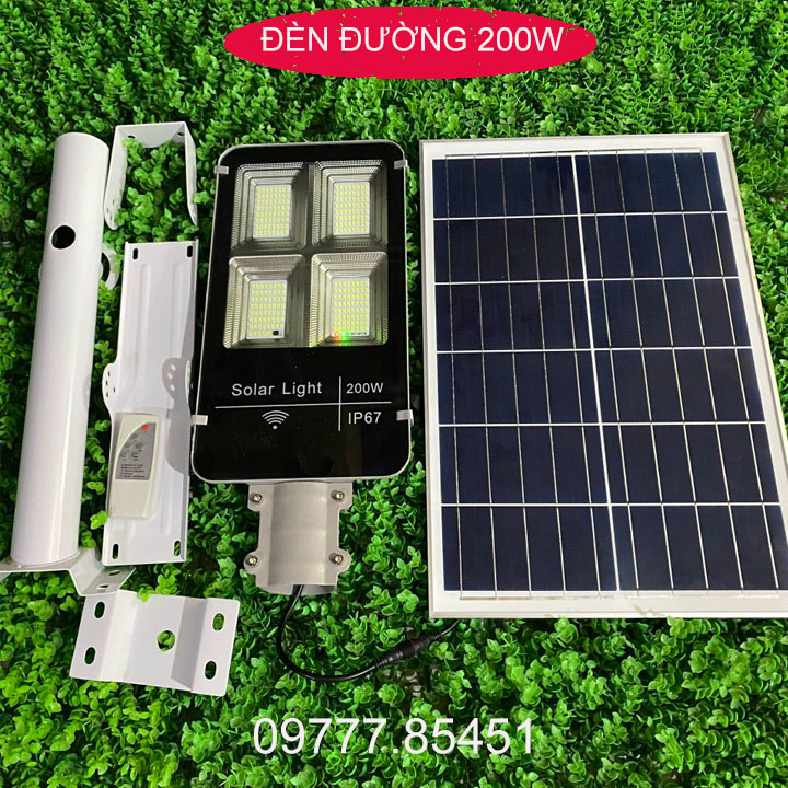 Đèn đường led năng lượng mặt trời bàn chải 400w 300w 200w 100w sân vườn chống nước IP67 vỏ nhôm đúc