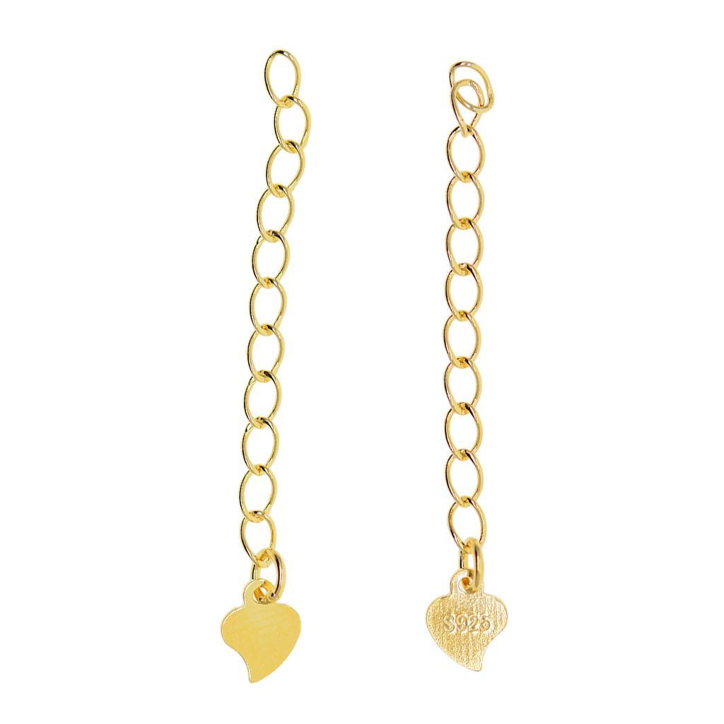 2pcs Heart  Chain  Bracelets Anklets   Chain - Golden, 4CM
