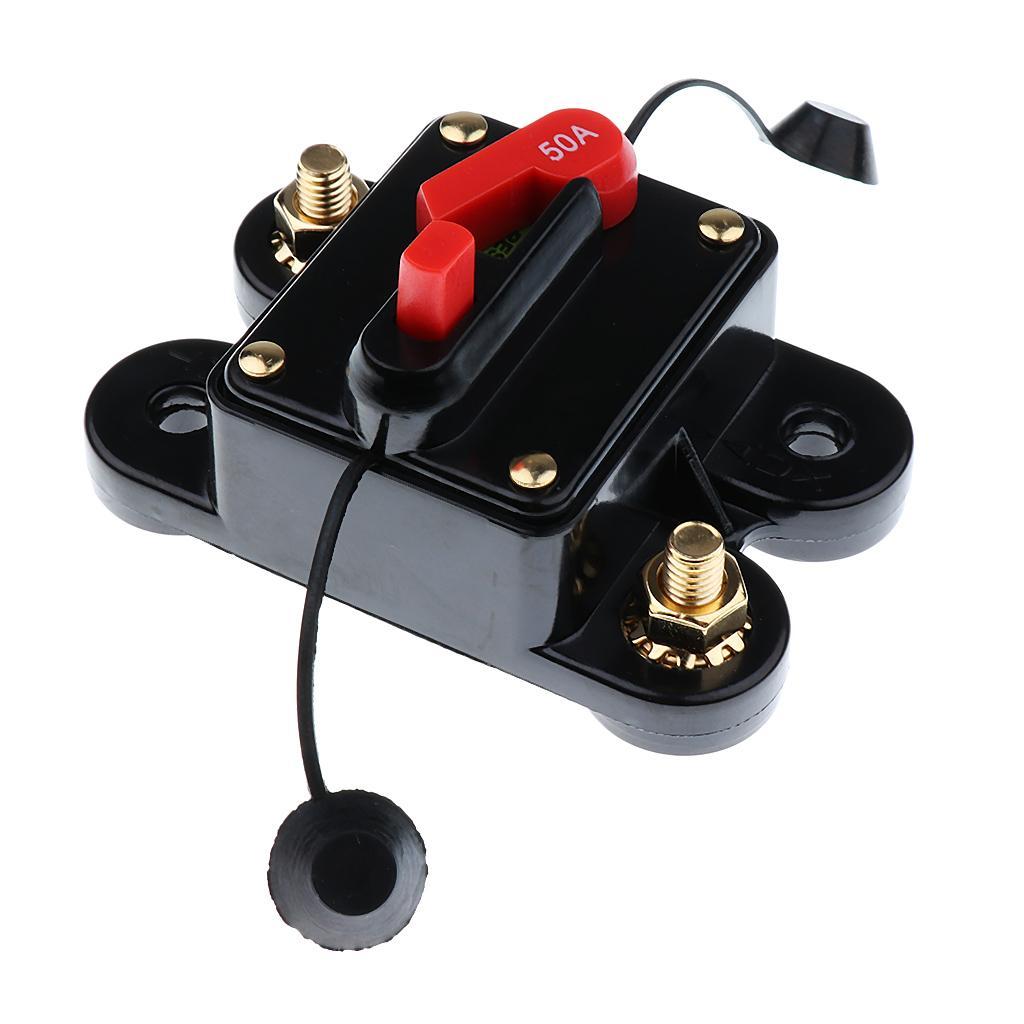 12V 24V Car Auto Boat Audio Fuse Holder 50Amp Manual Reset Circuit Breaker