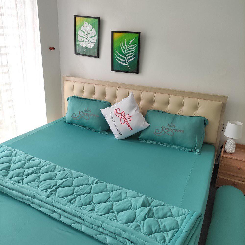 Bộ ga gối 4 món thun hàn quốc Kingroom đủ kích thước ga nệm 1m2, 1m4, 1m6, 1m8 chưa gồm chăn